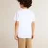 Camiseta blanca para niño con estampado multicolor dorado Camiseta blanca para niño con estampado multicolor dorado