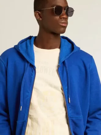 Camiseta de algodón blanco envejecido para hombre con estampado en la parte delantera