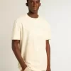 Camiseta de algodón blanco envejecido para hombre con estampado en la parte delantera Camiseta de algodón blanco envejecido para hombre con estampado en la parte delantera