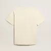 Camiseta de algodón blanco envejecido para hombre con estampado en la parte delantera Camiseta de algodón blanco envejecido para hombre con estampado en la parte delantera
