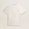 Camiseta de algodón para hombre en blanco envejecido con estampado en el corazón Camiseta de algodón para hombre en blanco envejecido con estampado en el corazón