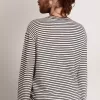 Camiseta de hombre con rayas blancas y azules y bordado en la parte delantera Camiseta de hombre con rayas blancas y azules y bordado en la parte delantera