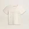 Camiseta de hombre en algodón blanco envejecido con estampado y bordado Camiseta de hombre en algodón blanco envejecido con estampado y bordado