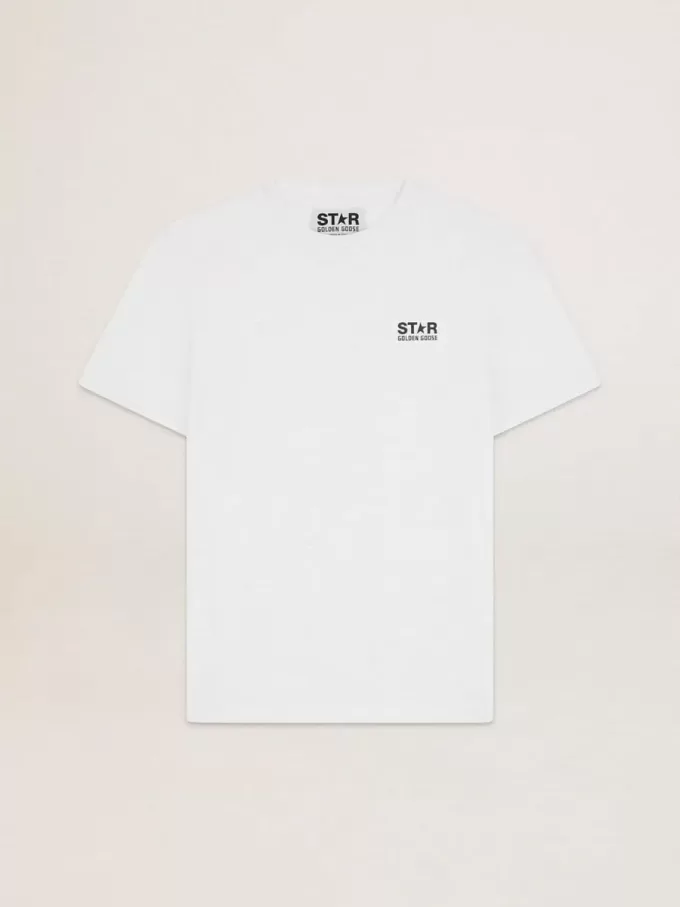 Camiseta de la colección White Star con logotipo y estrella negros en contraste Camiseta de la colección White Star con logotipo y estrella negros en contraste