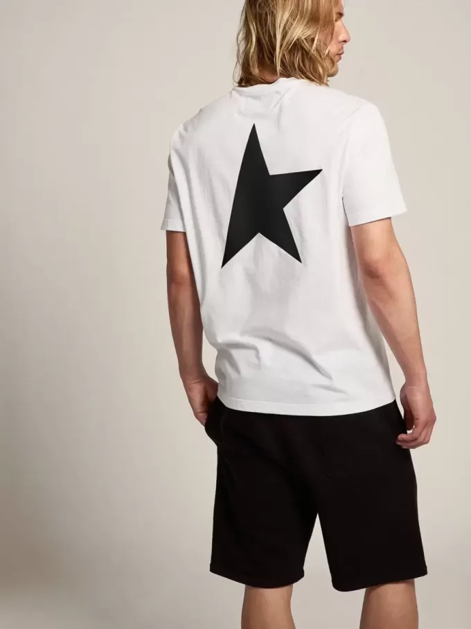 Camiseta de la colección White Star con logotipo y estrella negros en contraste Camiseta de la colección White Star con logotipo y estrella negros en contraste