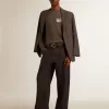 Camiseta de manga larga para hombre en algodón gris antracita con logotipo en la espalda Camiseta de manga larga para hombre en algodón gris antracita con logotipo en la espalda