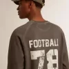 Camiseta de manga larga para hombre en algodón gris antracita con logotipo en la espalda Camiseta de manga larga para hombre en algodón gris antracita con logotipo en la espalda