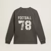 Camiseta de manga larga para hombre en algodón gris antracita con logotipo en la espalda Camiseta de manga larga para hombre en algodón gris antracita con logotipo en la espalda