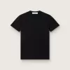 Camiseta de mujer de corte regular y efecto desgastado en color negro Camiseta de mujer de corte regular y efecto desgastado en color negro