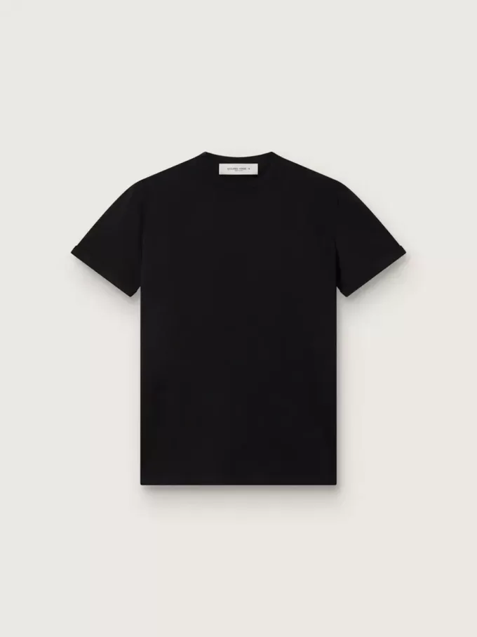 Camiseta de mujer de corte regular y efecto desgastado en color negro Camiseta de mujer de corte regular y efecto desgastado en color negro