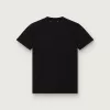 Camiseta de mujer de corte regular y efecto desgastado en color negro Camiseta de mujer de corte regular y efecto desgastado en color negro