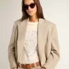 Camiseta de mujer en algodón blanco envejecido con estampado de temporada Camiseta de mujer en algodón blanco envejecido con estampado de temporada
