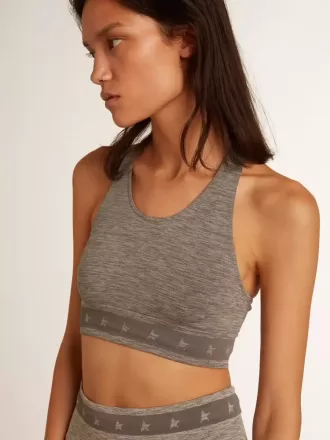 Camiseta deportiva gris jaspeado
