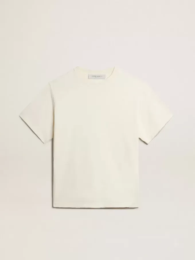 Camiseta en blanco envejecido con logotipo invertido en la espalda – Jersey Capsule Camiseta en blanco envejecido con logotipo invertido en la espalda – Jersey Capsule