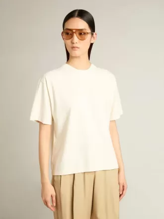 Camiseta en blanco envejecido con logotipo invertido en la espalda – Jersey Capsule