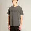 Camiseta gris antracita para hombre con tratamiento desgastado Camiseta gris antracita para hombre con tratamiento desgastado