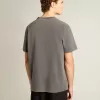 Camiseta gris antracita para hombre con tratamiento desgastado Camiseta gris antracita para hombre con tratamiento desgastado