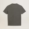 Camiseta gris antracita para hombre con tratamiento desgastado Camiseta gris antracita para hombre con tratamiento desgastado