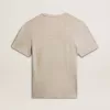 Camiseta gris de algodón para hombre con estampado vintage en la parte delantera Camiseta gris de algodón para hombre con estampado vintage en la parte delantera