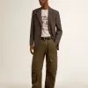 Camiseta gris de algodón para hombre con estampado vintage en la parte delantera Camiseta gris de algodón para hombre con estampado vintage en la parte delantera