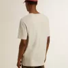 Camiseta gris de algodón para hombre con estampado vintage en la parte delantera Camiseta gris de algodón para hombre con estampado vintage en la parte delantera