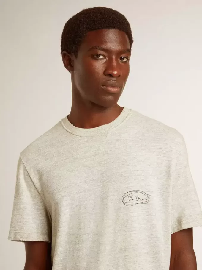Camiseta gris para hombre con letras negras Camiseta gris para hombre con letras negras