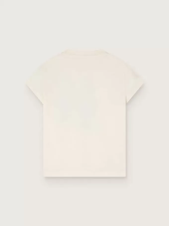 Camiseta Journey para niña en jersey de algodón blanco con estampado digital de la mascota y apliques de cristal