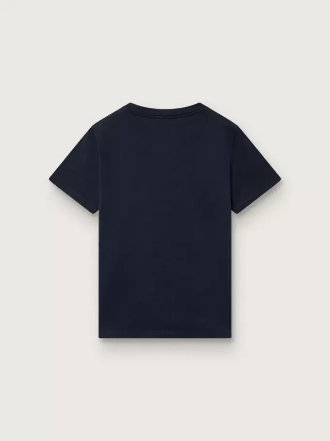 Camiseta Journey para niño en jersey de algodón azul con estampado digital de la mascota