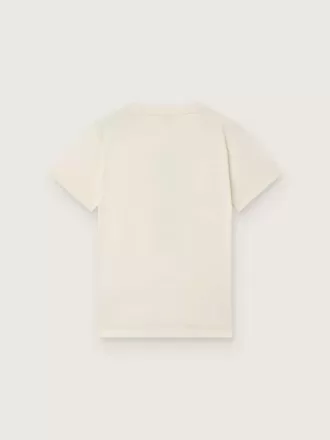 Camiseta Journey para niño en jersey de algodón blanco con estampado digital de la mascota Camiseta Journey para niño en jersey de algodón blanco con estampado digital de la mascota