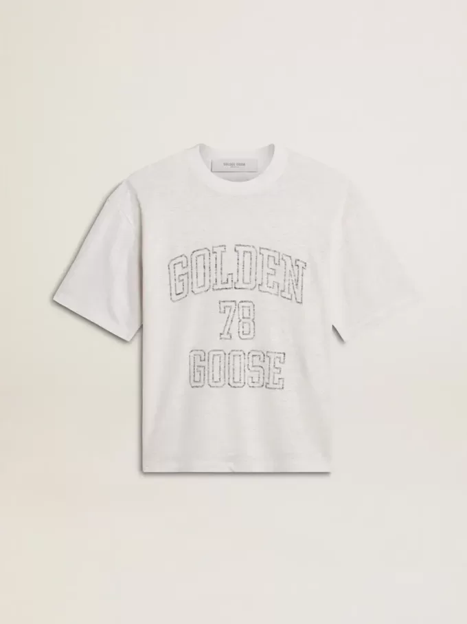 Camiseta ligera de lino blanco con estampado para mujer Camiseta ligera de lino blanco con estampado para mujer