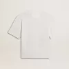 Camiseta ligera de lino blanco con estampado para mujer Camiseta ligera de lino blanco con estampado para mujer