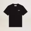 Camiseta negra para hombre con logotipo y estrella blancos en contraste Camiseta negra para hombre con logotipo y estrella blancos en contraste