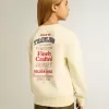 Camiseta para niña en blanco desgastado con bordado en la parte delantera y estampado en la espalda Camiseta para niña en blanco desgastado con bordado en la parte delantera y estampado en la espalda
