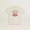 Camiseta para niño en blanco desgastado con letras multicolor Camiseta para niño en blanco desgastado con letras multicolor