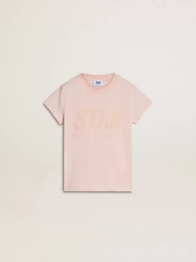 Camiseta rosa para niña con estampado rosa en la parte delantera Camiseta rosa para niña con estampado rosa en la parte delantera