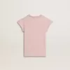 Camiseta rosa para niña con mangas con volantes y bordados Camiseta rosa para niña con mangas con volantes y bordados