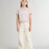 Camiseta rosa para niñas con estampado blanco Camiseta rosa para niñas con estampado blanco