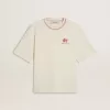 Camiseta sin mangas CNY desgastada en color blanco con bordado rojo Camiseta sin mangas CNY desgastada en color blanco con bordado rojo