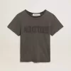 Camiseta slim fit desgastada en gris antracita Camiseta slim fit desgastada en gris antracita