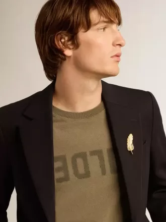 Camiseta de algodón para hombre en blanco envejecido con estampado en el corazón