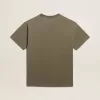 Camiseta de algodón para hombre en blanco envejecido con estampado en el corazón Camiseta de algodón para hombre en blanco envejecido con estampado en el corazón