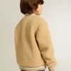 Cazadora bomber beige de felpa para niños Cazadora bomber beige de felpa para niños
