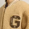 Cazadora bomber beige de felpa para niños Cazadora bomber beige de felpa para niños