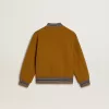 Cazadora bomber infantil de lana en color amarillo ocre con parche Cazadora bomber infantil de lana en color amarillo ocre con parche