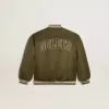 Cazadora bomber infantil de nailon verde militar con letras en la espalda Cazadora bomber infantil de nailon verde militar con letras en la espalda