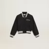 Cazadora bomber para niño en lana azul oscuro