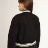 Cazadora bomber para niño en lana azul oscuro