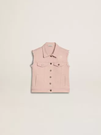 Chaleco vaquero rosa para niña Chaleco vaquero rosa para niña