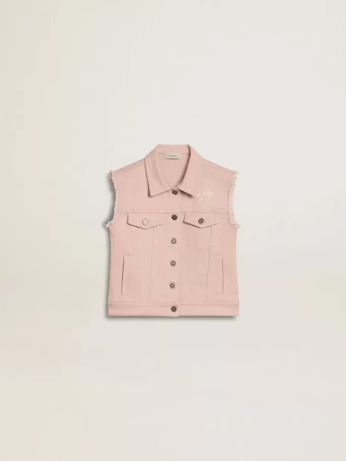Chaleco vaquero rosa para niña Chaleco vaquero rosa para niña