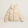 Chaqueta acolchada ecológica con cremallera y capucha Chaqueta acolchada ecológica con cremallera y capucha